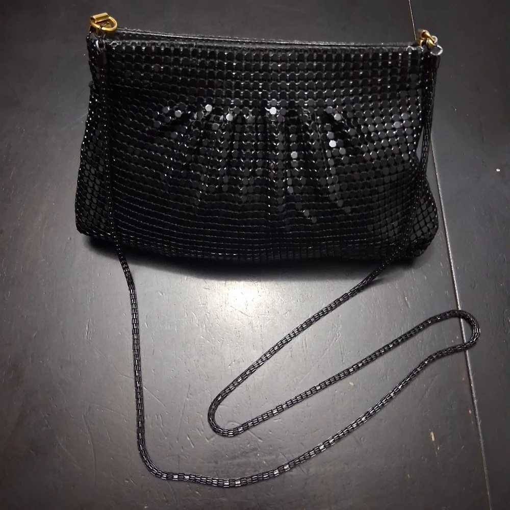 Elegant Black Sequin Evening Bag Size 9